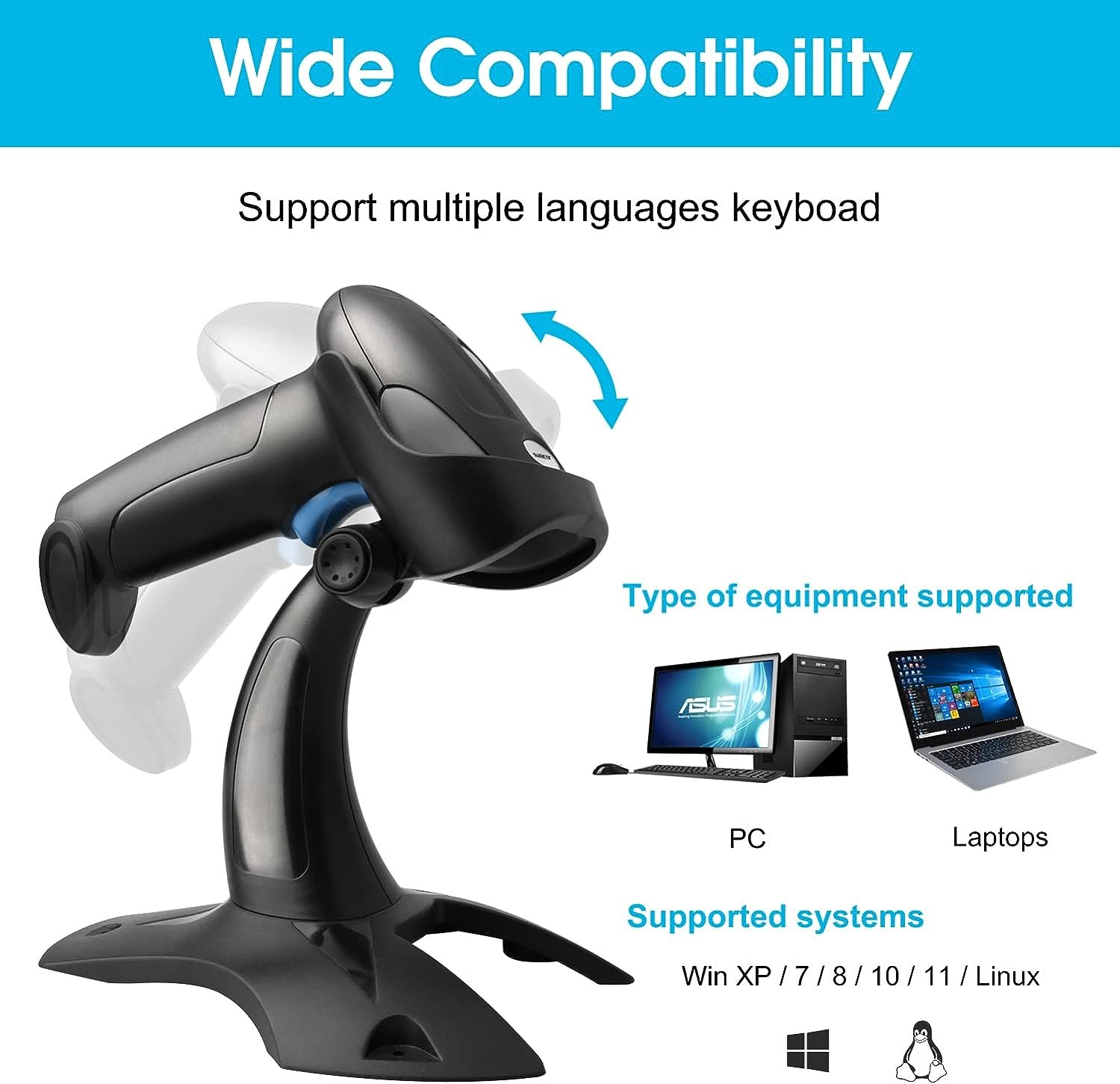 Sumicor 1D 2.4G/USB Barcode Scanner