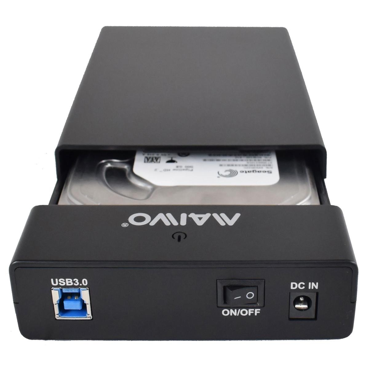 Enclosure MAIWO K3525U3S for 2.5" 3.5" SATA HDD SSD USB 3.0 Aluminium  7-26mm HDD Reader, Up to 24TB Capacity, Support UASP, 12V 2A Power Adapter, USB-B to USB-A Data Cable