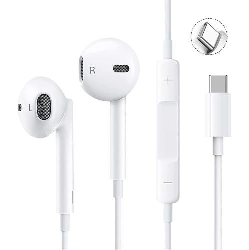 Earphones USB-C Wired for iPhone 17/16/15 Pro Max iPad Plus with Microphone Volume Control for Samsung S25 Ultra S24 S23 S22 (1.2M/4Ft)
