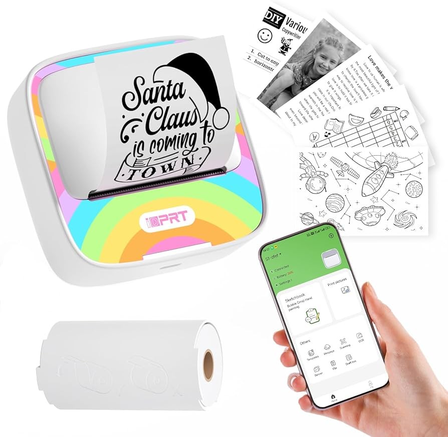 iDPRT Portable Sticker Maker Machine with 1x Roll Sticker Paper