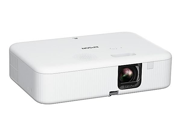 Epson EpiqVision Flex CO-FH02 projector - 1920 x 1080 (16:9, Full HD) - 3,000 lumens of color and white brightness - Display stunning images up to 300" - 5W with enclosure Built-in Speaker - Android TV Built-in Wireless - Dimensions (W x D x H) 12.5" x 8.