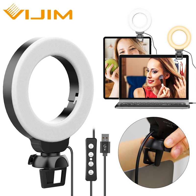 Vijim CL06 10cm Video Conferencing Ring Light 