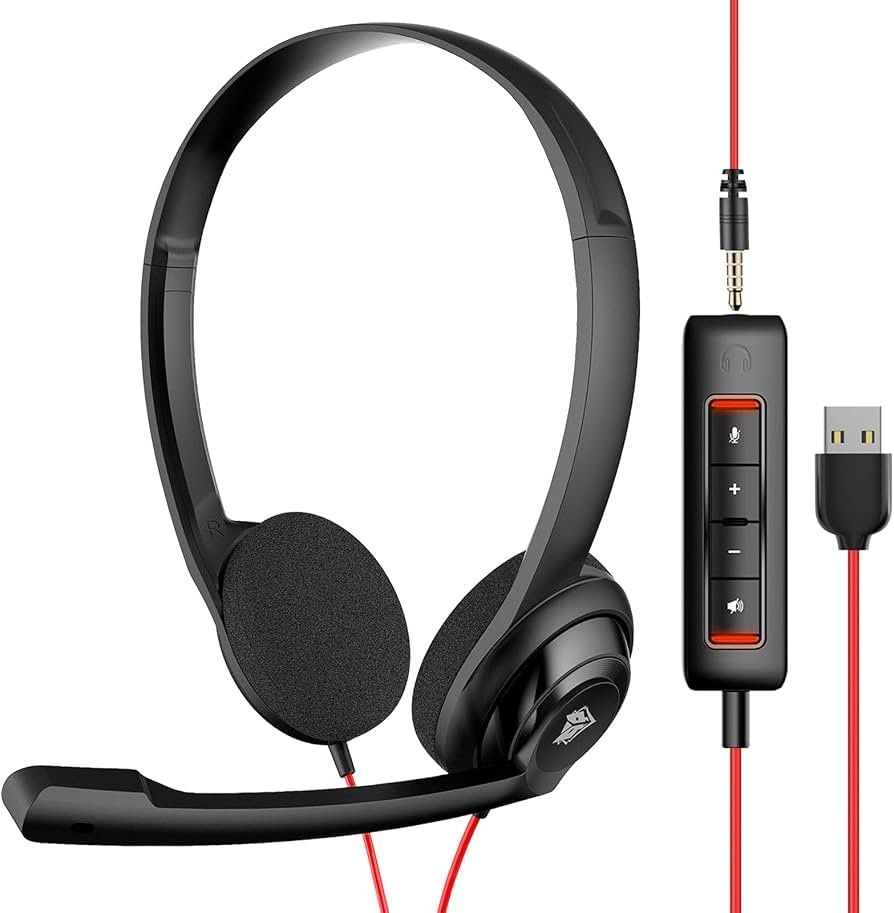NUBWO HW02 USB Headset with Clear Chat Microphone