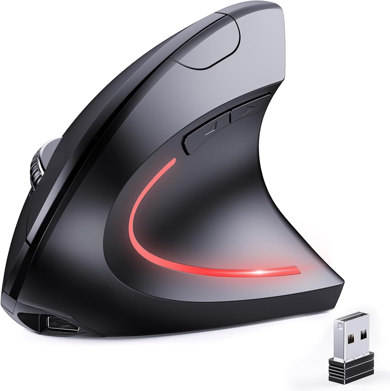 JYKEYMOUT BT/2.4GHz Rechargeable Wireless Ergonomic Mouse