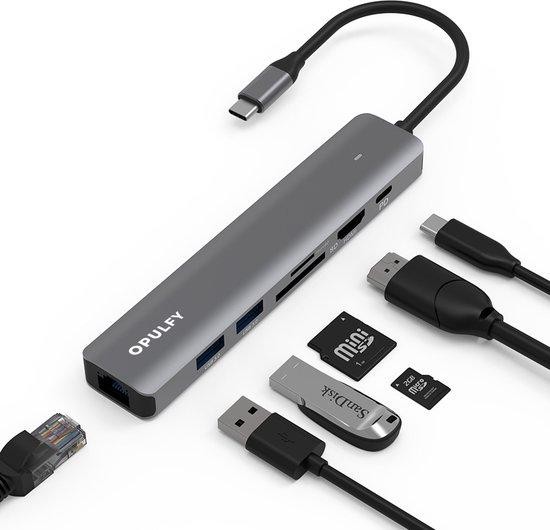 OPXYL 8-in-1 USB C Hub Multiport Adapter, USB C Docking Station for Laptop with 4K HDMI, 100W PD Charging, SD/TF Card Reader, USB 3.0 Ports for MacBook Pro/Air, iPad, Windows, School & Office