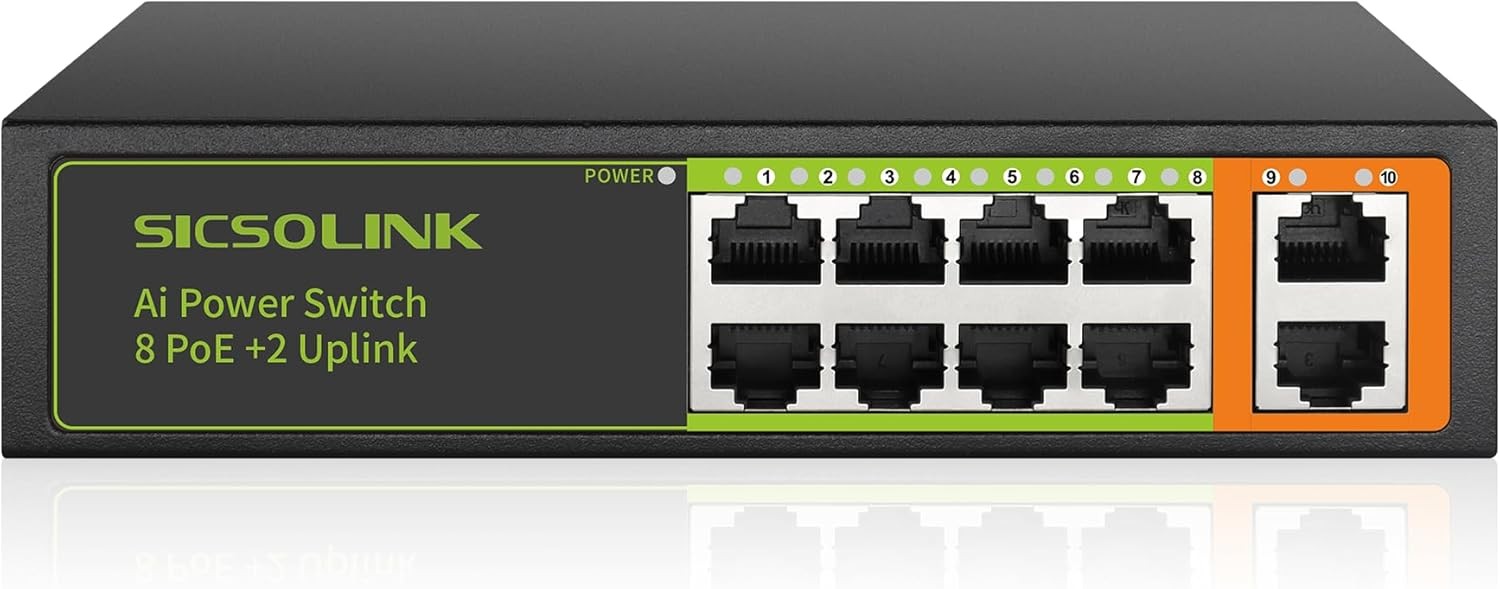 SICSOLINK 120W AI Smart 10 Ports PoE+ Switch