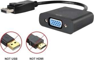 Adapter DisplayPort to VGA Gold-Plated (Male to Female) Converter for Computer, Desktop, Laptop, PC, Monitor, Projector, HDTV