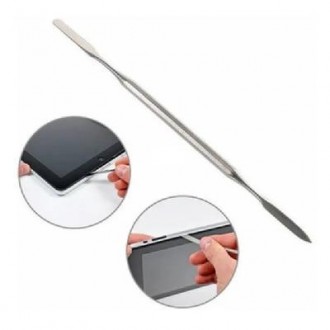 Double-Ended Stainless Steel Metal Spudger Pry Bar - Electronics Opening Repair Tool, Silver