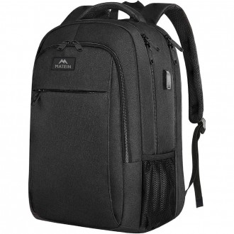 MATEIN Extra Large Travel Backpack, TSA Friendly 18.4 Inch Laptop Backpack, Anti Theft Flight Approved Business Work College Computer Backpack Big Bag for Women Men, Black