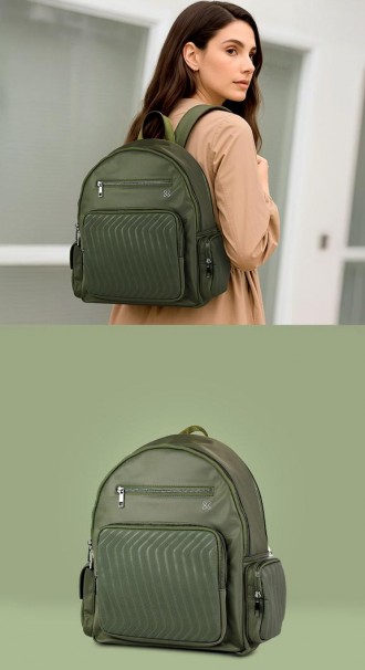 KlipX Bkpk Laptop KNB-750 15.6" Dark Green Nylon Polyester