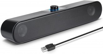 LENRUE USB Powered Small Sound Bar PC Speakers