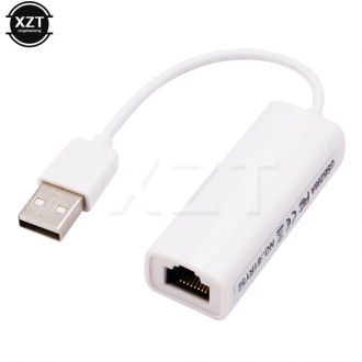 YCZ Adapter USB 2.0 to RJ45 LAN Ethernet Wired Network Card 10/100Mbps for PC 100M - White