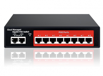 STEAMEMO PS208G V3 PoE (8 PoE Ports@120W Built-in Power, 2 Uplink) Goalake PS208G V3 with Extend Function, Managed Ethernet, Plug & Play, Fanless Metal Design, VLAN, Qos,Desktop/Wall Mount / BODSSVVP2N