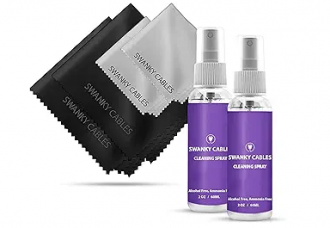 Screen Cleaning Kit Swanky 2oz/60ml:  Electronic Cleaner Spray + Microfiber Cleaning Cloth for TV, iPad, iPhone, Monitor, Laptop