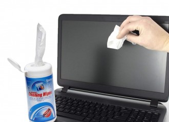 Screen Cleaner Wipes & Microfiber Cloth:  Electronic Wipes for Screens - Computer Screen Wipes for Lens, Phone, Tv Screen and Monitor Cleaning - (Canister, 50 Count)