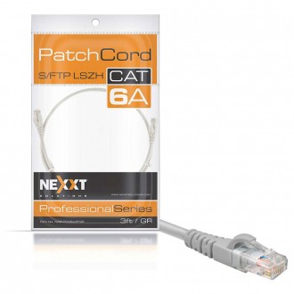 Cbl Patch 3ft CAT6a Gray Nexxt S/FTP NAB-PCS6A3FGR - RJ-45 (M) to RJ-45 (M) stranded / NAB-PCS6A3FGR