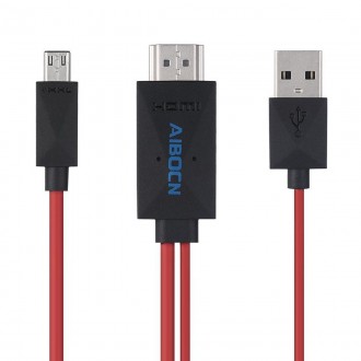 Aibocn 6.5ft MHL 11-Pin Micro USB to HDMI Adapter/Cable 1080p HDTV for Samsung Devices