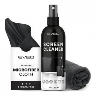 Screen Cleaner Spray and Wipe EVEO for Smart TV, Computer, Laptop, Monitor, MacBook ,Electronics