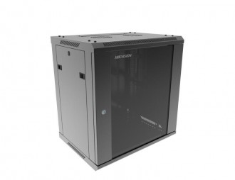 Wallmount Cabinet 12U Hikvision DS-XS6612-S/B - 600*600*635mm - Glass Door