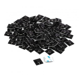 Cbl Self-Adhesive Tie Mounts with Multi-Purpose Sticky Pads for Secure Cable  Organization 100-Pcs Black