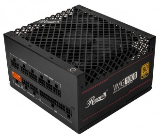 Rosewill VMG 1000W 80+ Gold, ATX 3.0 & 3.1 Compatible, Full Modular Low-Noise Power Supply, PCIe 5.1 12V-2x6 Connector, 100% Japanese Electrolytic Capacitor, 120mm FDB Silent Fan