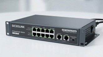 SICSOLINK AI Smart 10 Ports PoE+ Switch,2 Uplink,802.3af/at,120W Total Power, 100Mbps,Extend to 250Meter, Unmanaged,Plug & Play,Suitable for IP Cameras,Networking Devices & Home Office.