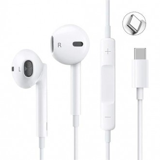 Earphones USB-C Wired for iPhone 17/16/15 Pro Max iPad Plus with Microphone Volume Control for Samsung S25 Ultra S24 S23 S22 (1.2M/4Ft)