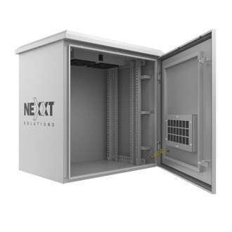 WallMount Cabinet Outdoor fixed pole 12U Nexxt NPC-O12U64P Fully assembled (600x450mm) 2 Fans