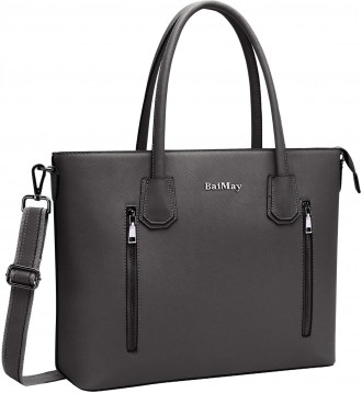 BaiMay Dark-Grey Shoulder 15.6" Laptop Bag/Purse 