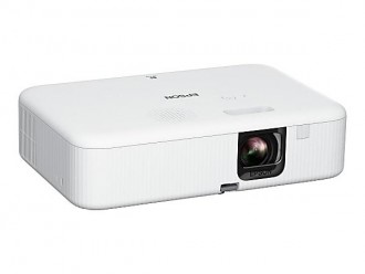 Epson EpiqVision Flex CO-FH02 projector - 1920 x 1080 (16:9, Full HD) - 3,000 lumens of color and white brightness - Display stunning images up to 300" - 5W with enclosure Built-in Speaker - Android TV Built-in Wireless - Dimensions (W x D x H) 12.5" x 8.