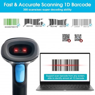 Sumicor 1D 2.4G/USB Barcode Scanner