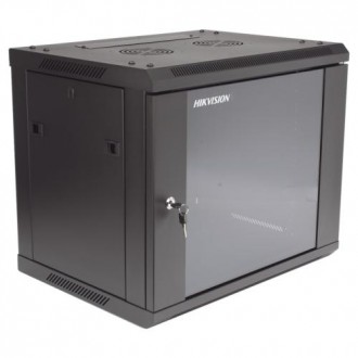 Wallmount Cabinet 9U Hikvision DS-XS6609-S/B -  600*600*500mm - Glass door