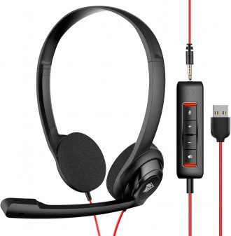 NUBWO HW02 USB Headset with Clear Chat Microphone