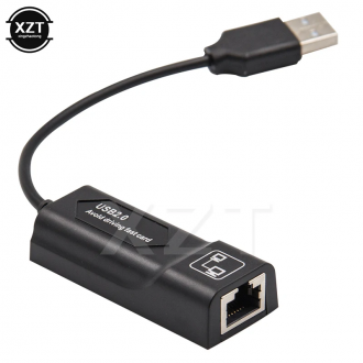 YCZ Adapter USB 2.0 to RJ45 LAN Ethernet Wired Network Card 10/100Mbps for PC 100M - White